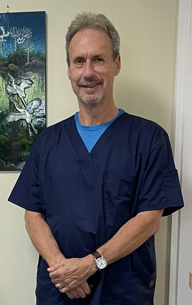 Steve Phillips, Licensed Acupuncturist in the waiting room of the clinic.